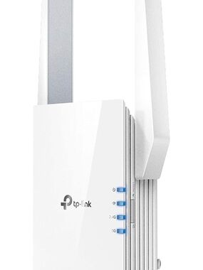 TP-Link White WiFi Range Extender with Blue LED Indicators